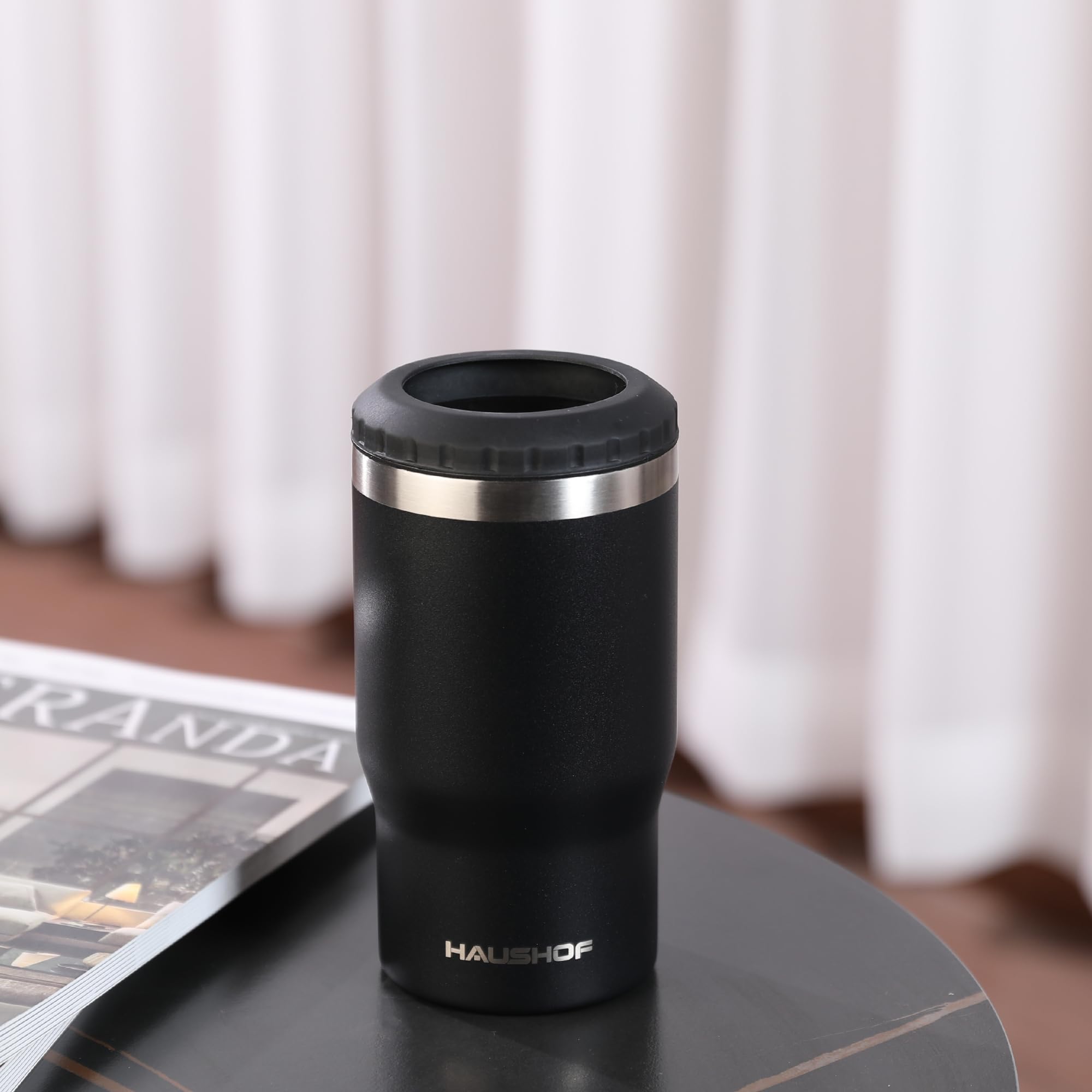 Amazon.com: HAUSHOF 4-in-1 Insulated Can Cooler Fits 12oz Cans
